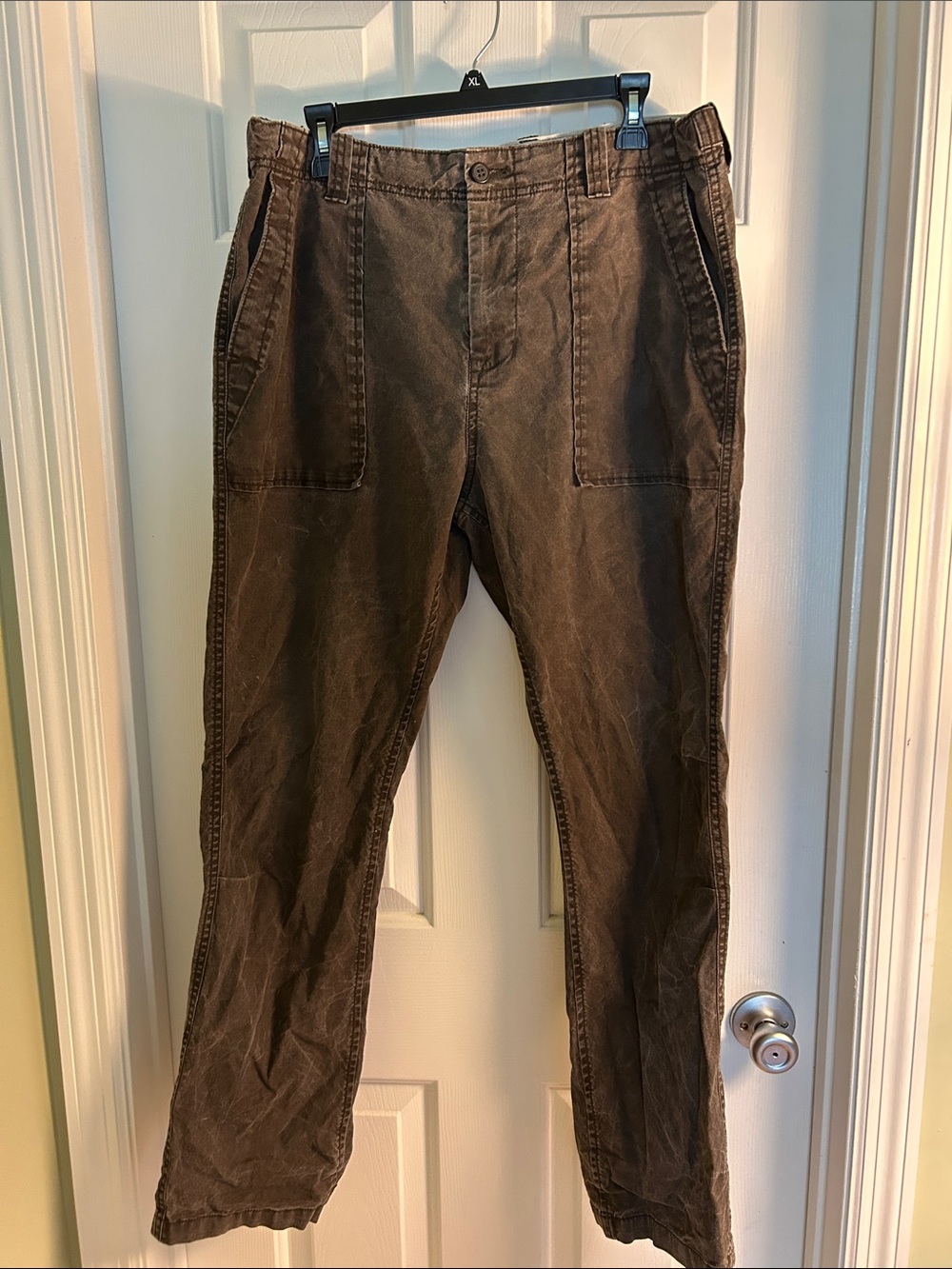 Old Navy Men's Dark Brown Cargo Pocket Cotton Pants
